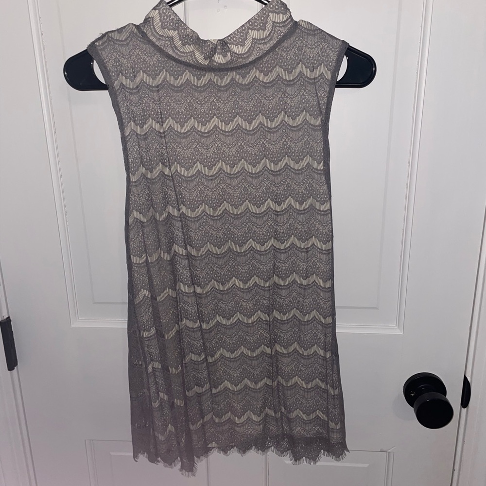 Banana Republic Gray Lace Blouse